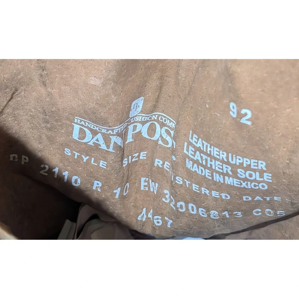 Dan Post Mens Milwaukee Western Cowboy Boots 10 EW Extra Wide